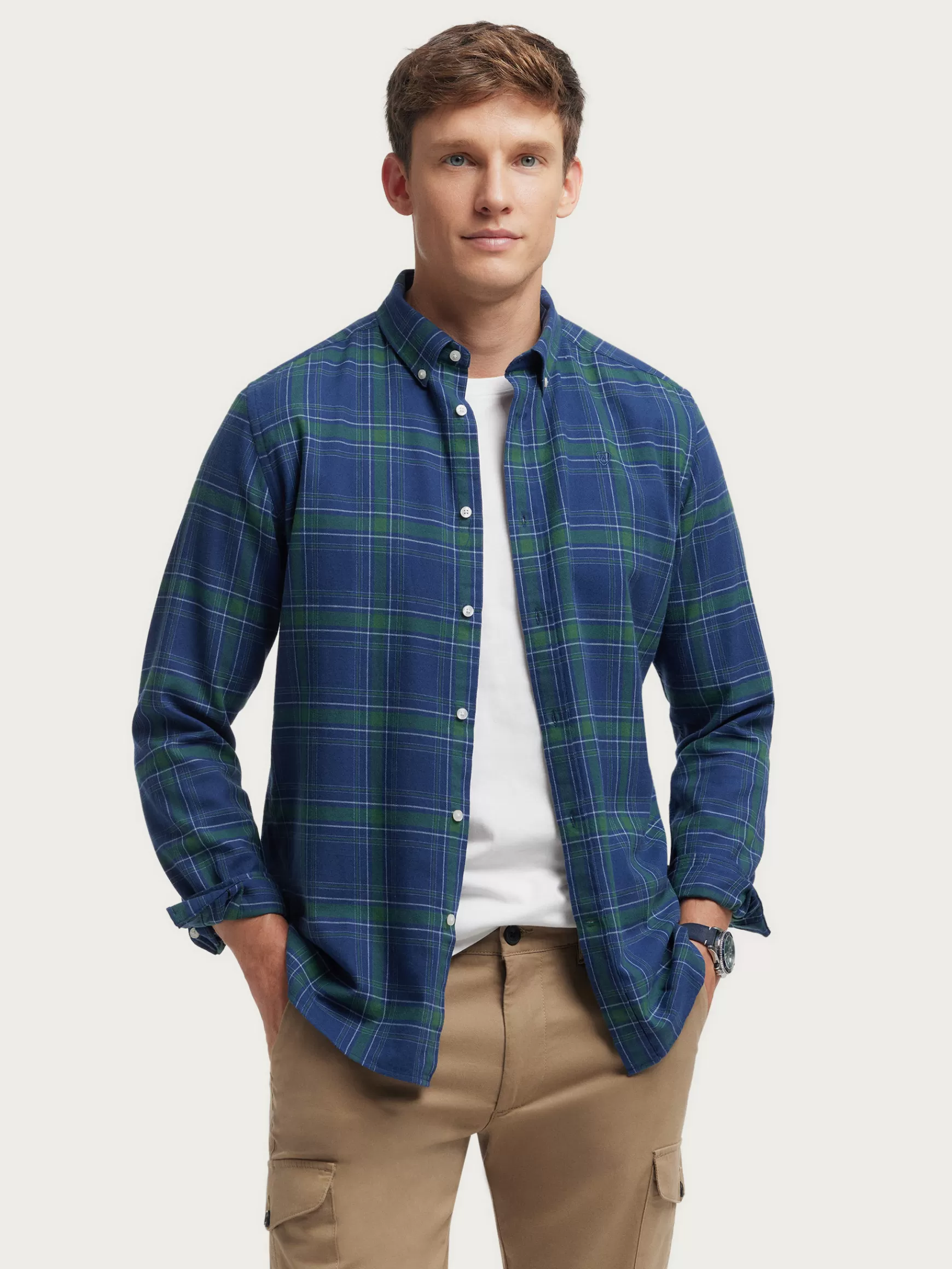 Hombre Alvaro Moreno Franela<CAMISA FLANNEL TARTAN