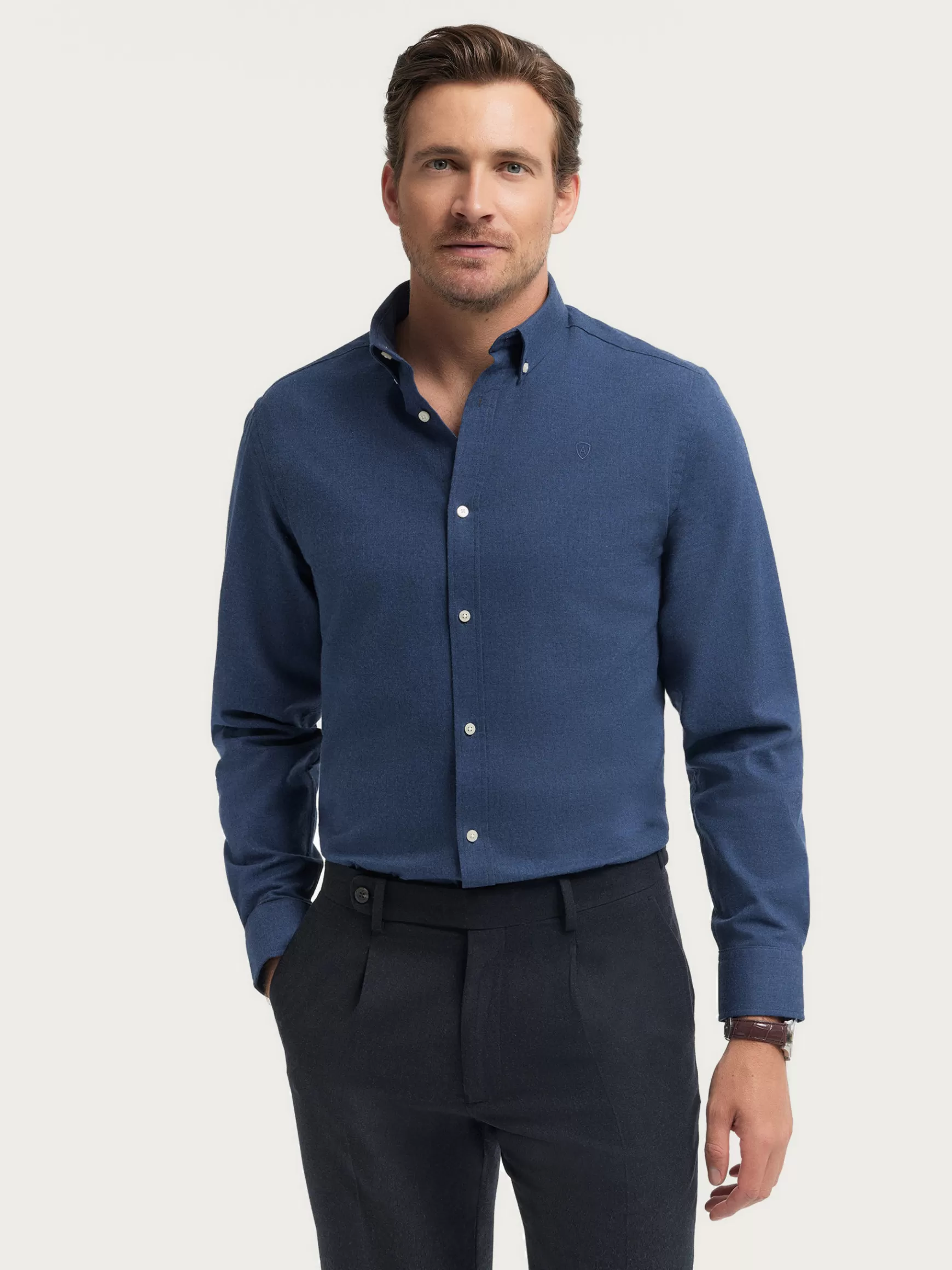 Hombre Alvaro Moreno Franela<CAMISA FLANNEL TWILL