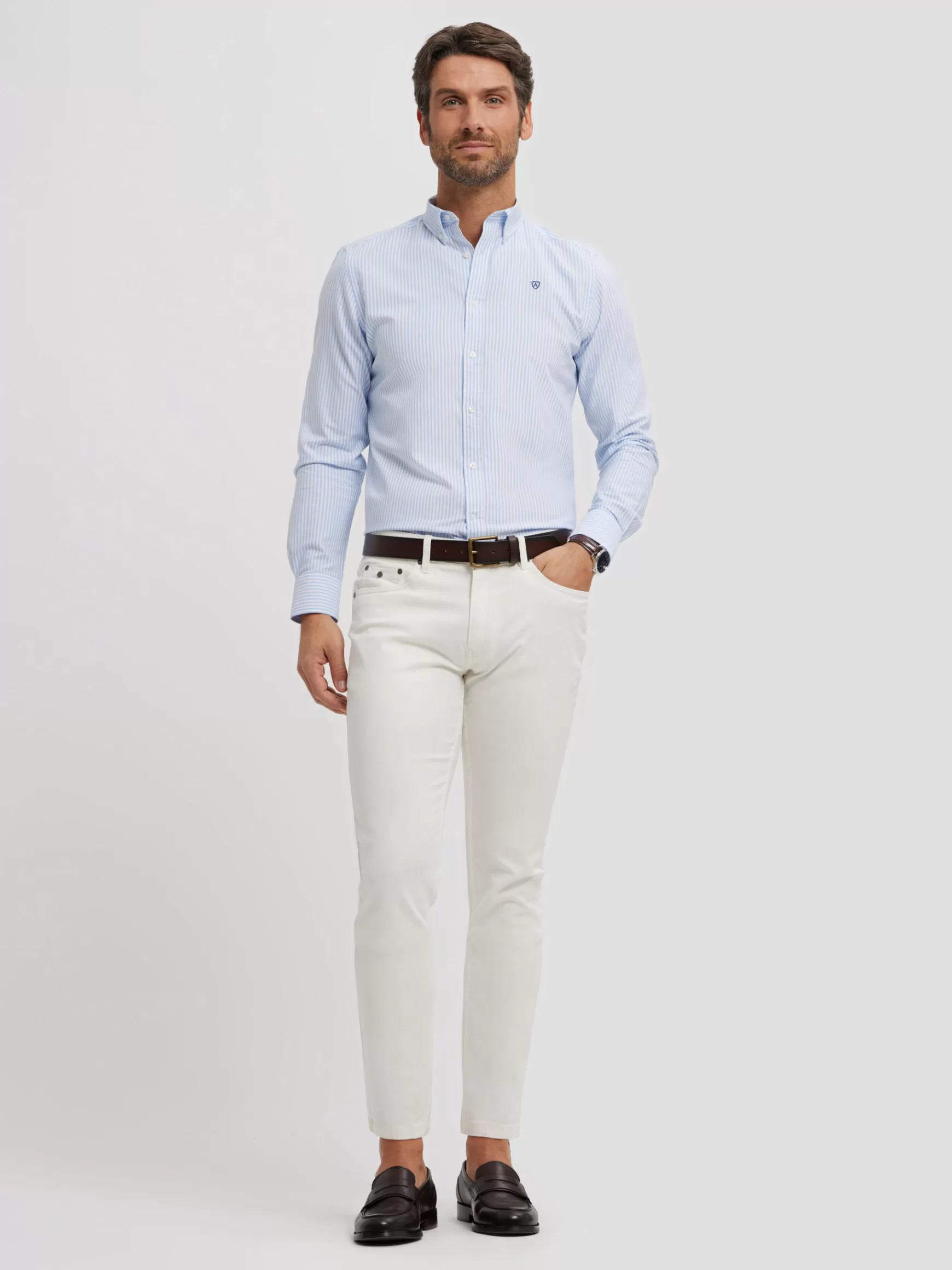 Hombre Alvaro Moreno Oxford<CAMISA OXFORD RAYAS BASIC