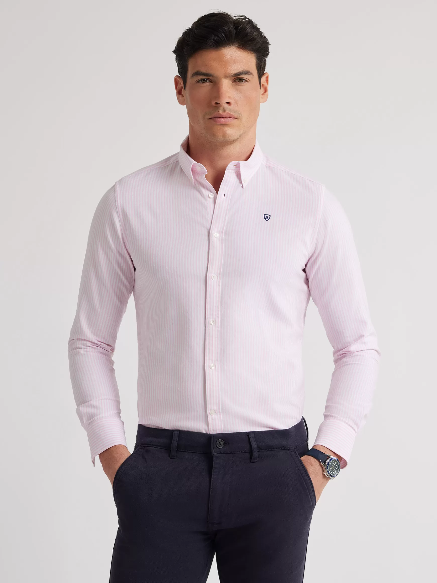 Hombre Alvaro Moreno Oxford<CAMISA OXFORD RAYAS BASIC