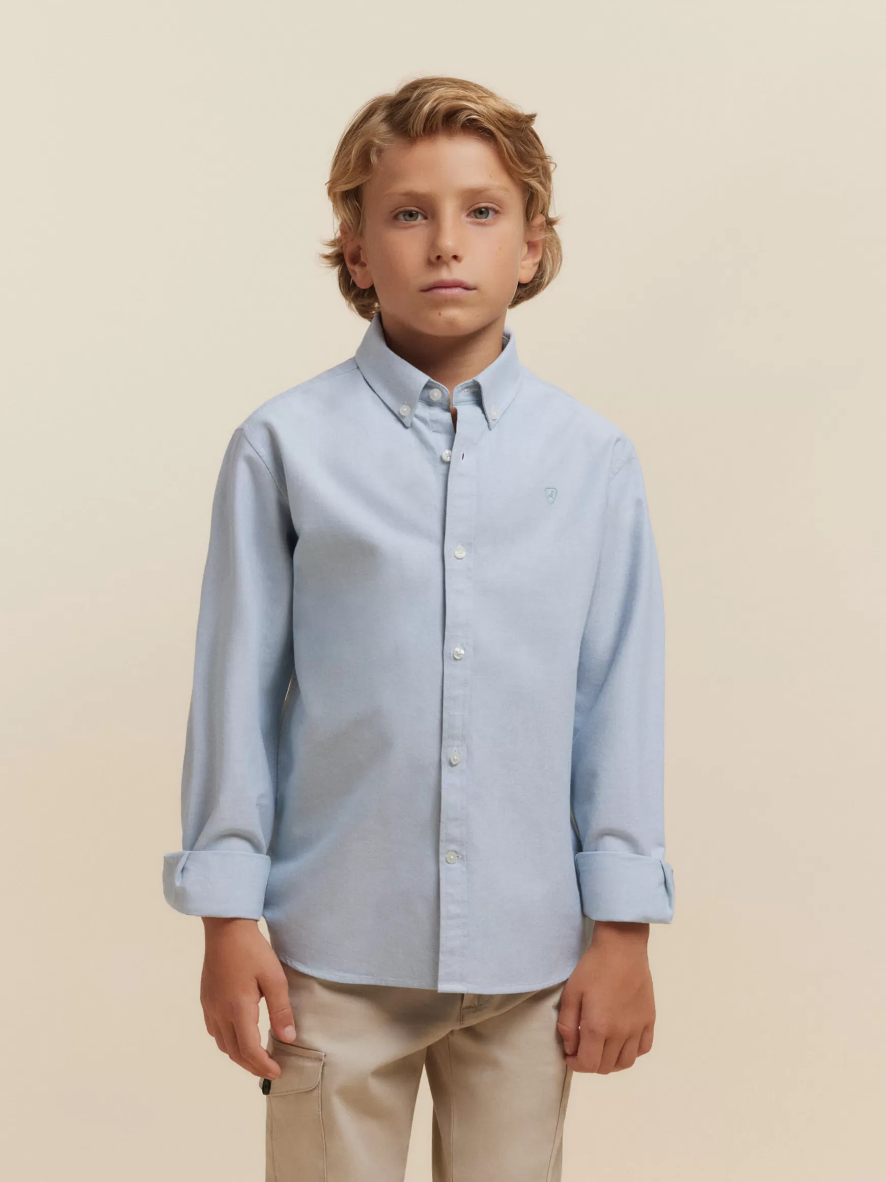 Alvaro Moreno Camisas<CAMISA OXFORD SOLID KIDS