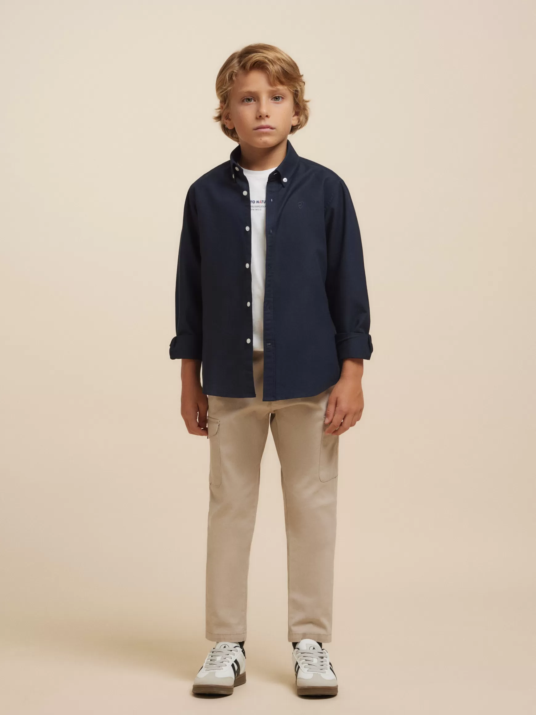 Alvaro Moreno Camisas<CAMISA OXFORD SOLID KIDS