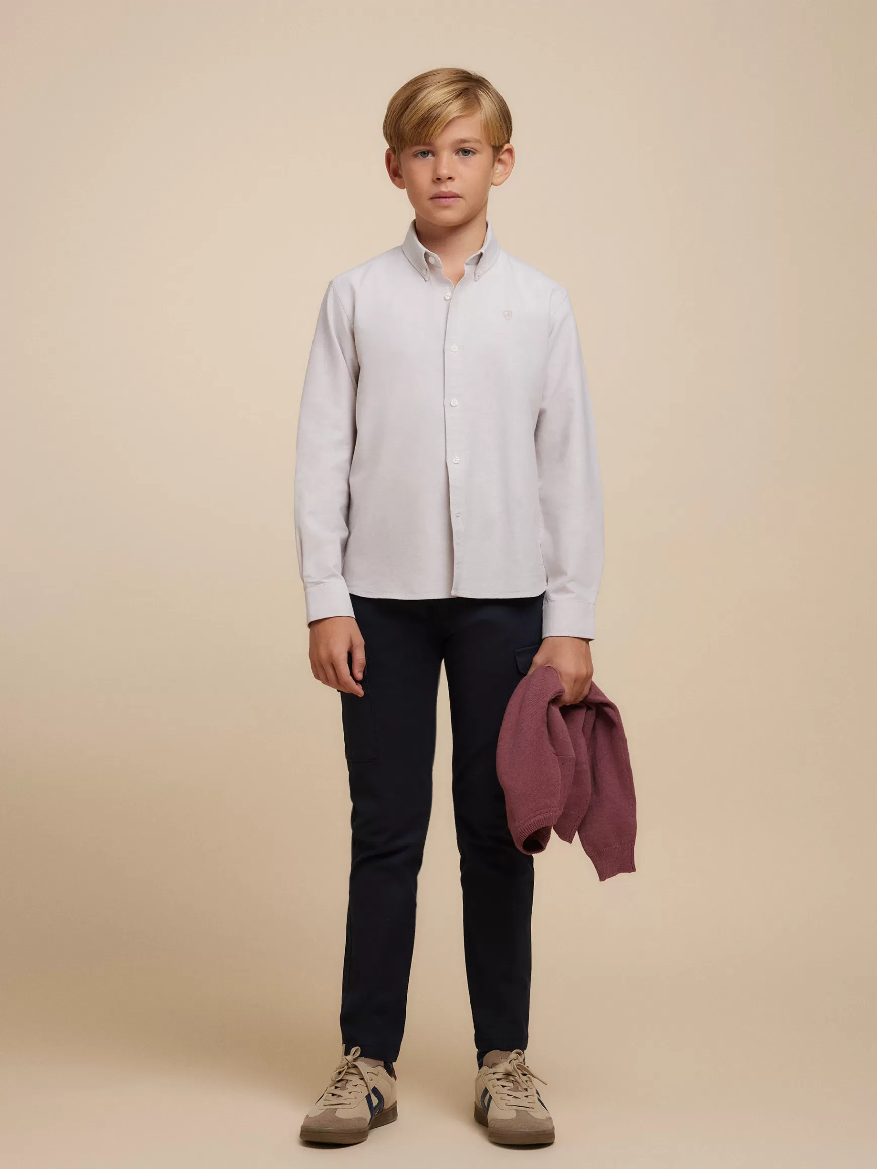 Alvaro Moreno Camisas<CAMISA OXFORD SOLID KIDS