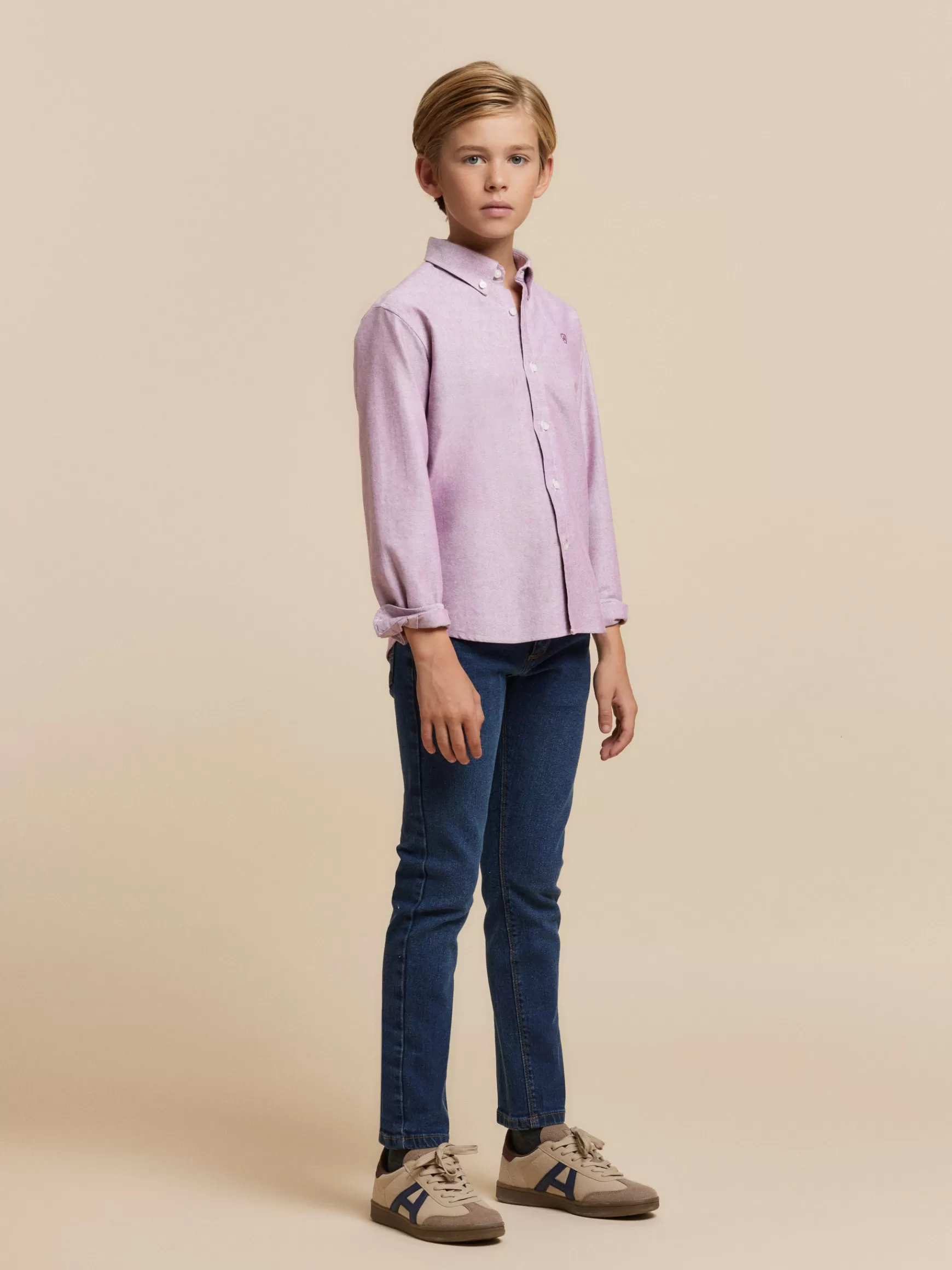 Alvaro Moreno Camisas<CAMISA OXFORD SOLID KIDS