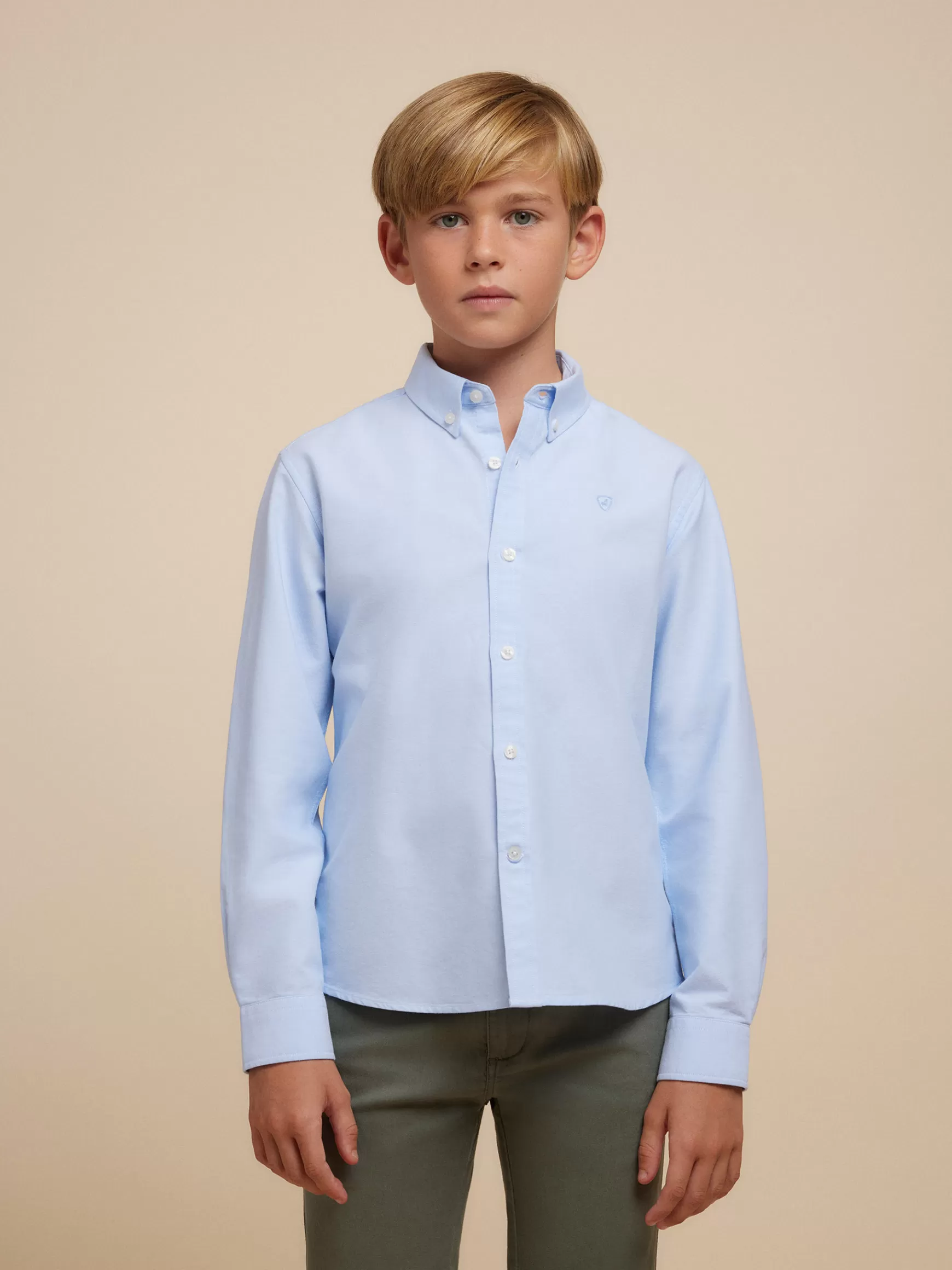 Alvaro Moreno Camisas<CAMISA OXFORD SOLID KIDS