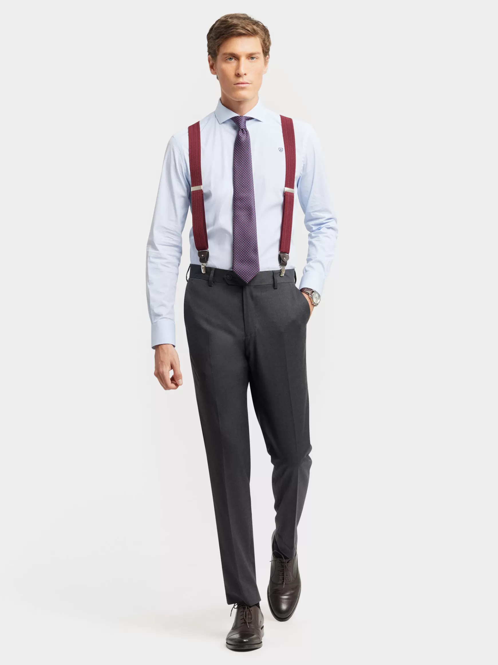 Hombre Alvaro Moreno Trajes | Trajes<PANTALON FIL A FIL CRUZADO