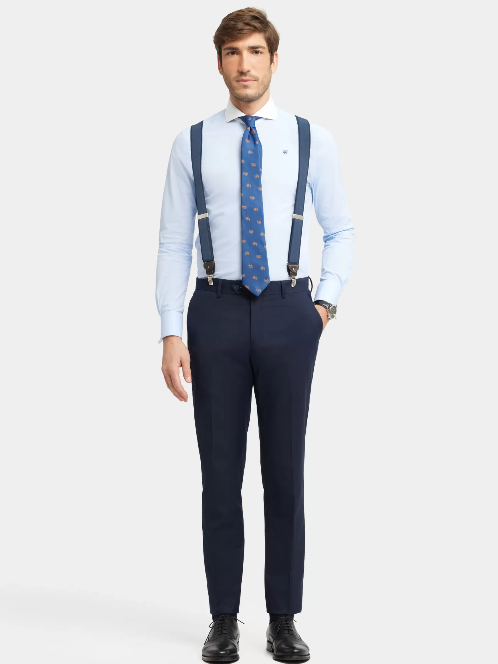 Hombre Alvaro Moreno Trajes | Trajes<PANTALON TWILL CRUZADO